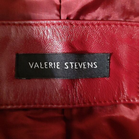 Valerie Stevens red 100% geniune leather jacket  Sz S - Picture 7 of 8